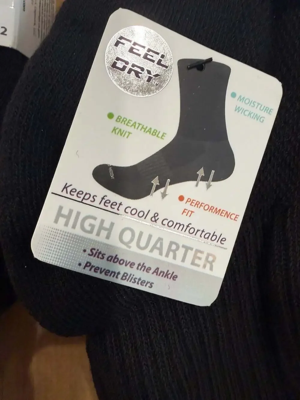 U.S. Polo Assn. High Quarter Socks Size 6-12 Black 6 Pairs, 2 packages